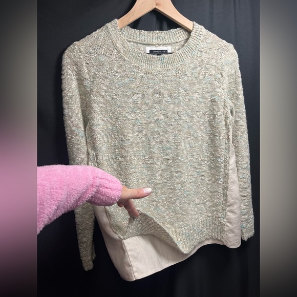 Lafayette 148 New York Textured Linen Gem and Cream Sweater - Picture 4 of 15